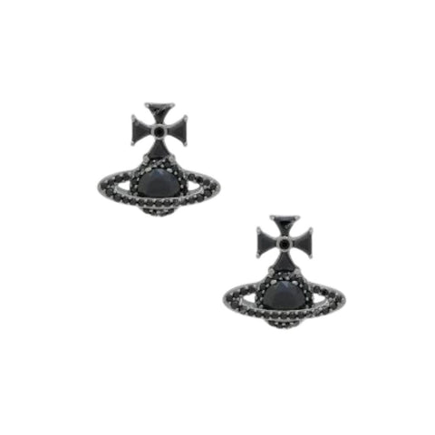 Vivienne Westwood Mila Earrings Ruthenium / Jet CZ