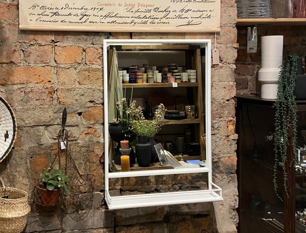 Maitri White Mirror with shelf