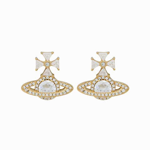 Vivienne Westwood Mila Earrings Gold/White CZ