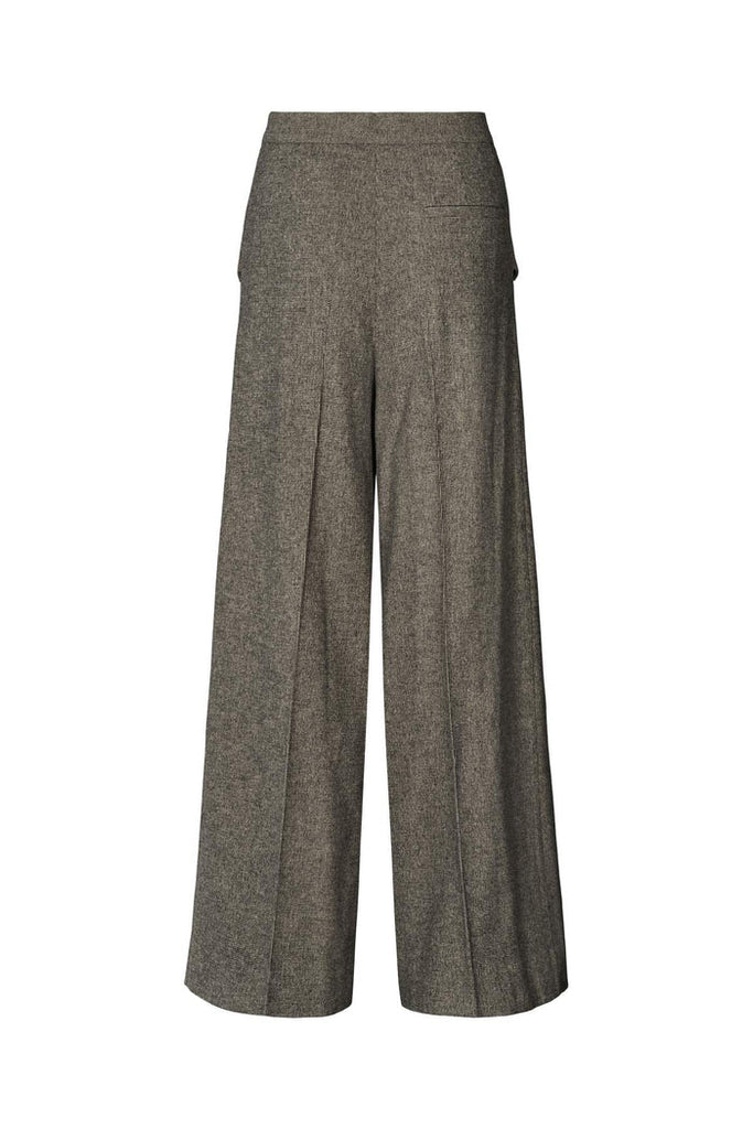 Rabens Saloner Inja Mini check wide leg pants I Coffee check