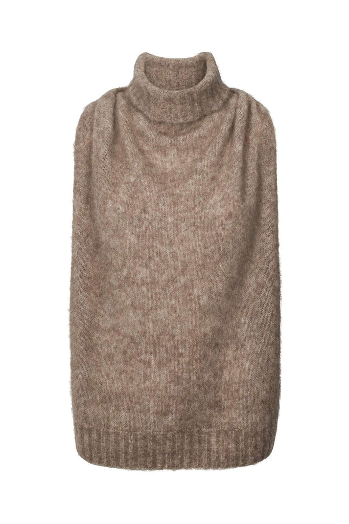 Rabens Saloner Aifa Superlight halter top I Mushroom