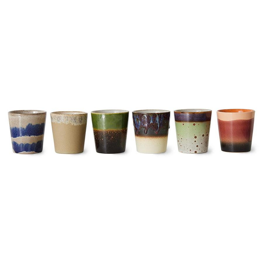 HK Living : 70s ceramics: Coffee mugs: Grounding (set of 6)
