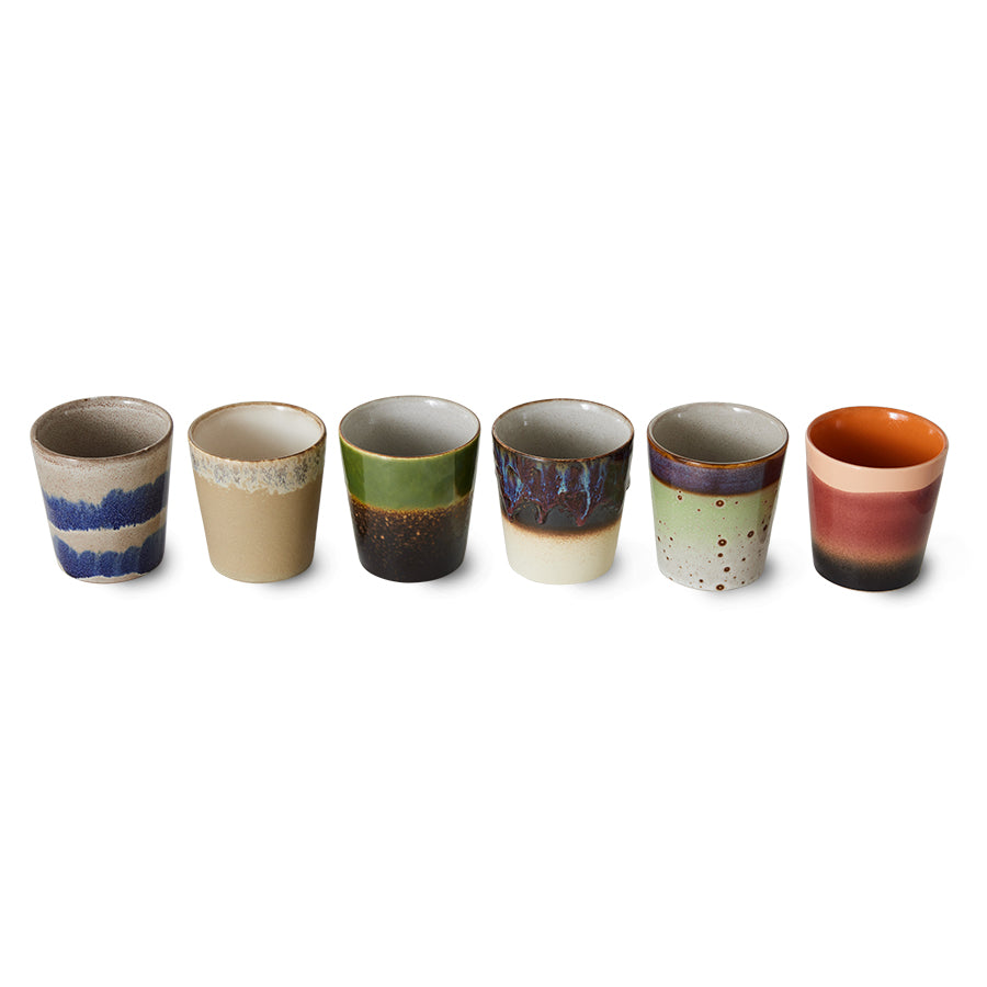 HK Living : 70s ceramics: Coffee mugs: Grounding (set of 6)