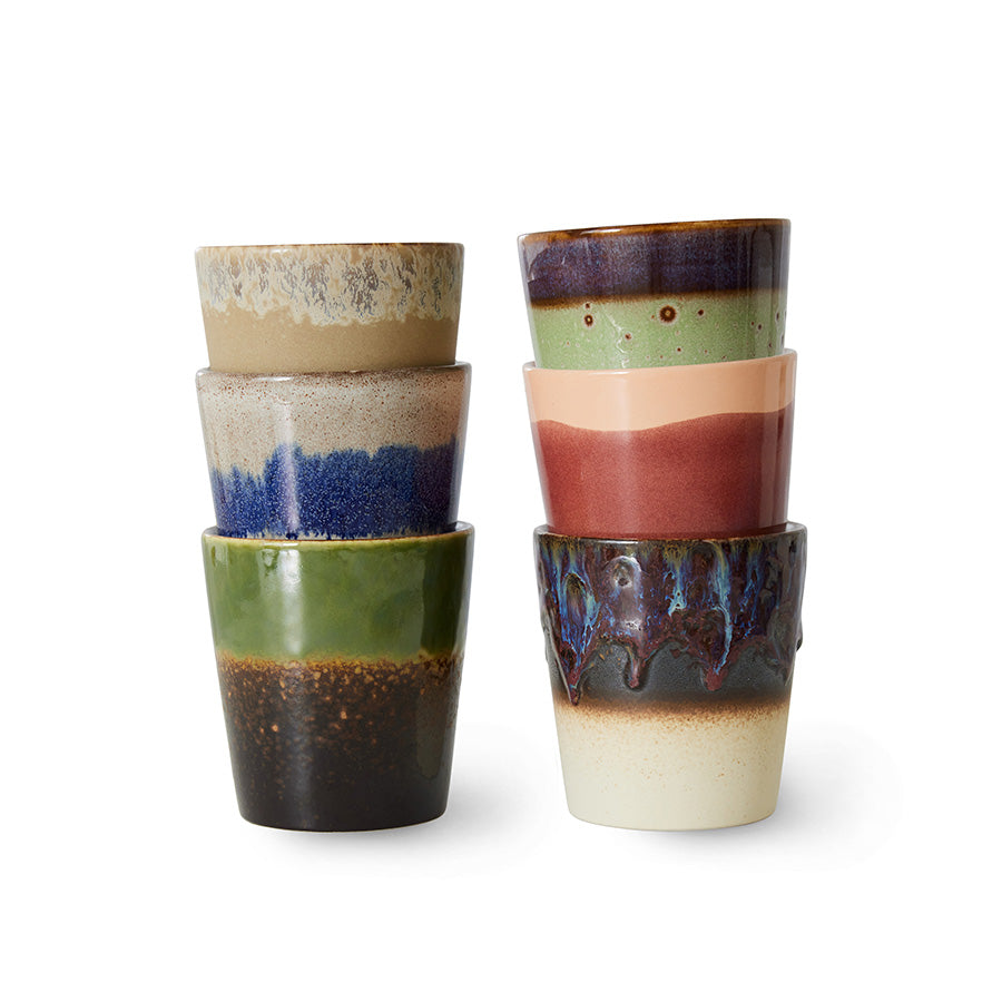 HK Living : 70s ceramics: Coffee mugs: Grounding (set of 6)