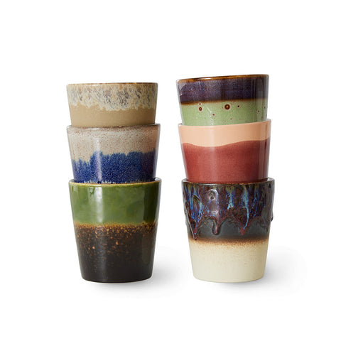 HK Living : 70s ceramics: Coffee mugs: Grounding (set of 6)