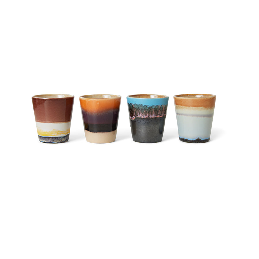 70s ceramics: ristretto mugs solar, set of 4