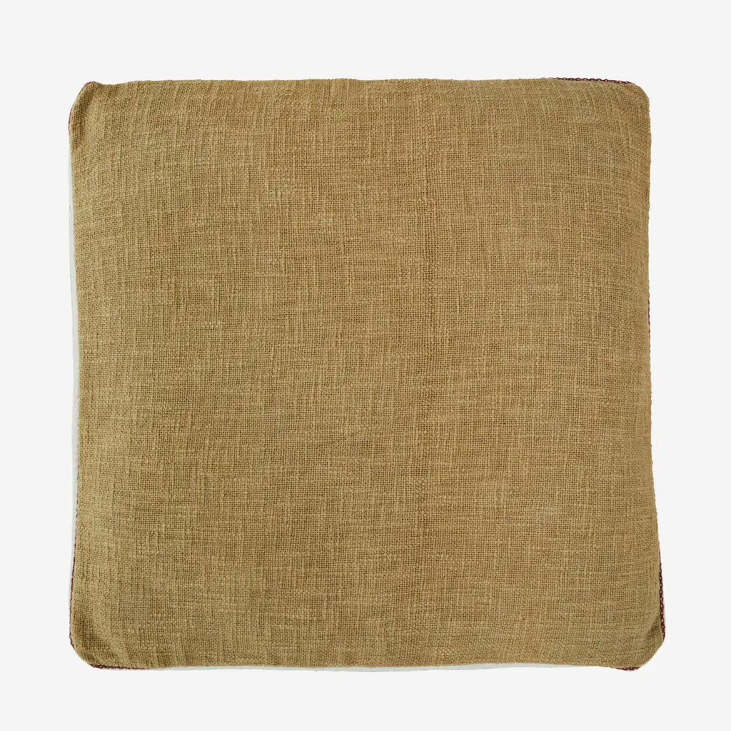 Madam Stoltz Striped Cotton chair pad - Tobacco, grey, off white