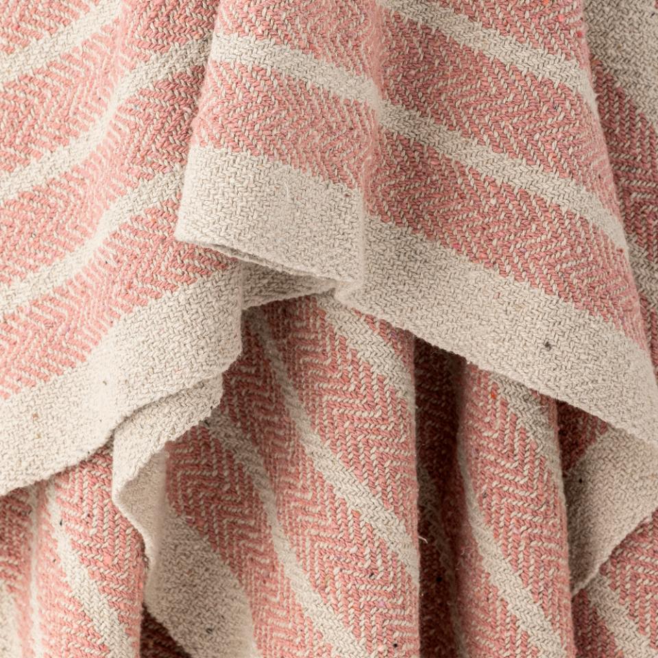 Monta Throw, Rose, Recycled Cotton