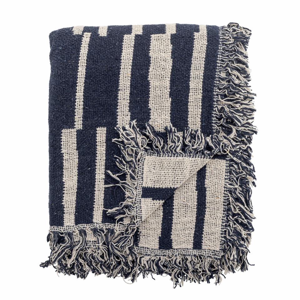 Frankie Throw, Blue, Recycled Cotton