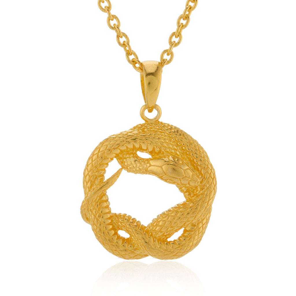 925 Silver Snake necklace - Gold