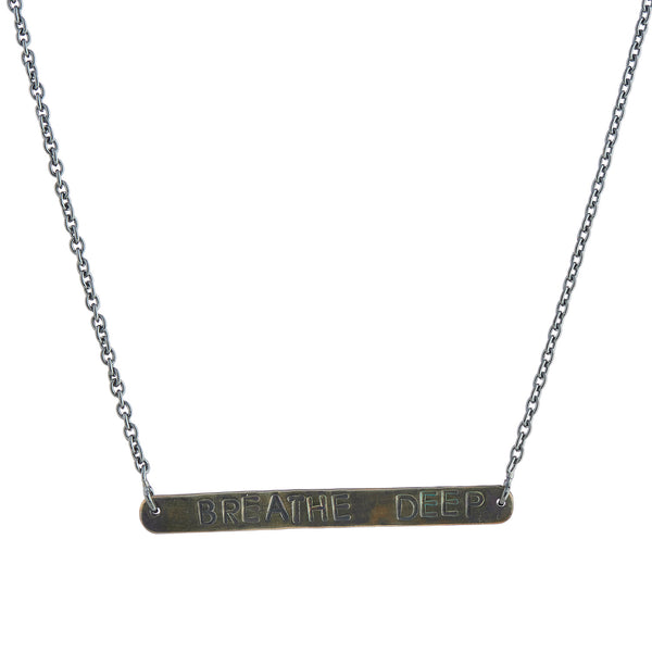 WDTS  Necklace - BREATHE DEEP - Mixed Finish