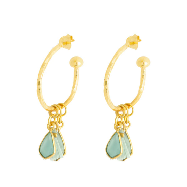 Nicky Aqua Small Charm Hoops