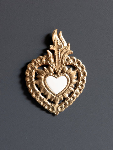 Hanging white Ex Voto & cross