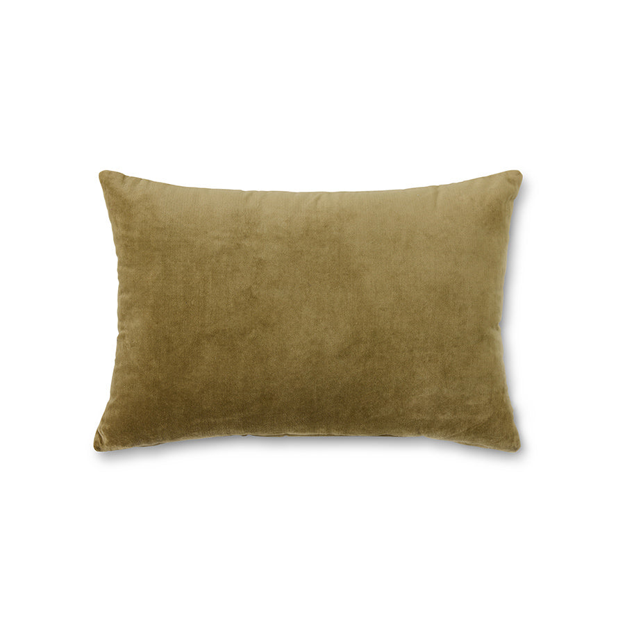 HK Living: Velvet cushion army green (60x40cm)