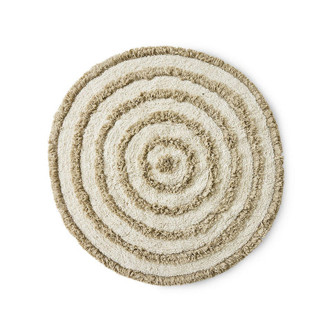 HK Living : Round bath mat cream (120x120x3cm)