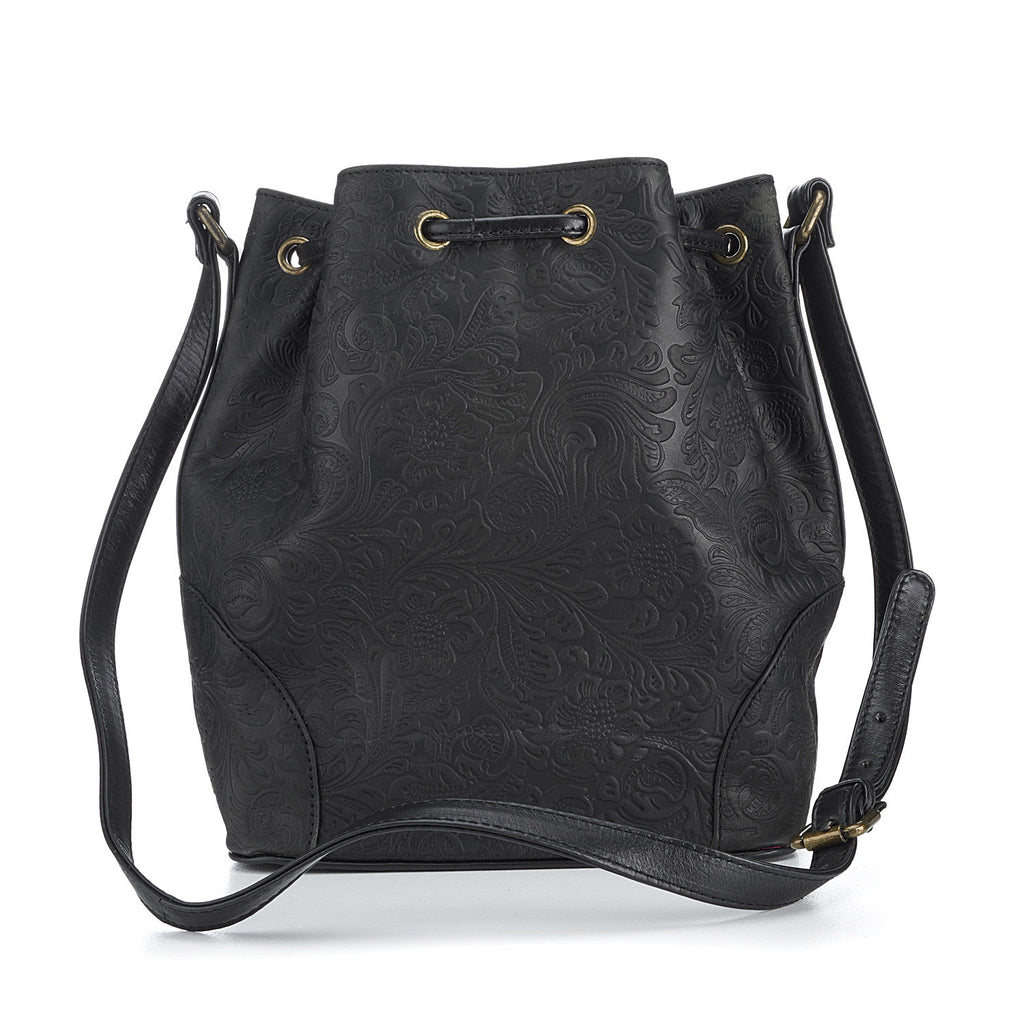 Bucket Bag- Black Floral