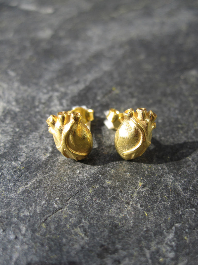 WDTS gold plated 925 Silver Heart Earrings