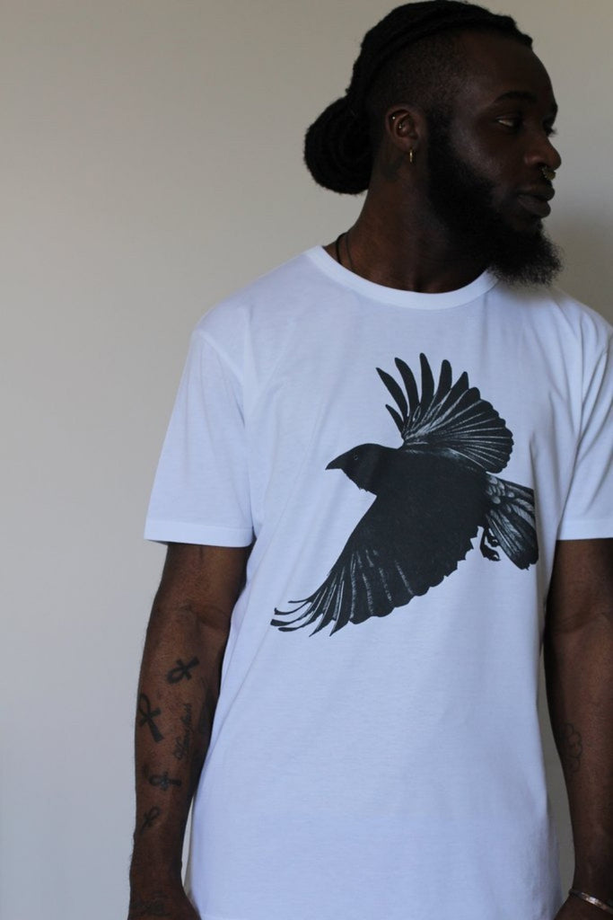 Window Dressing The Soul- Crow Jersey T Shirt white