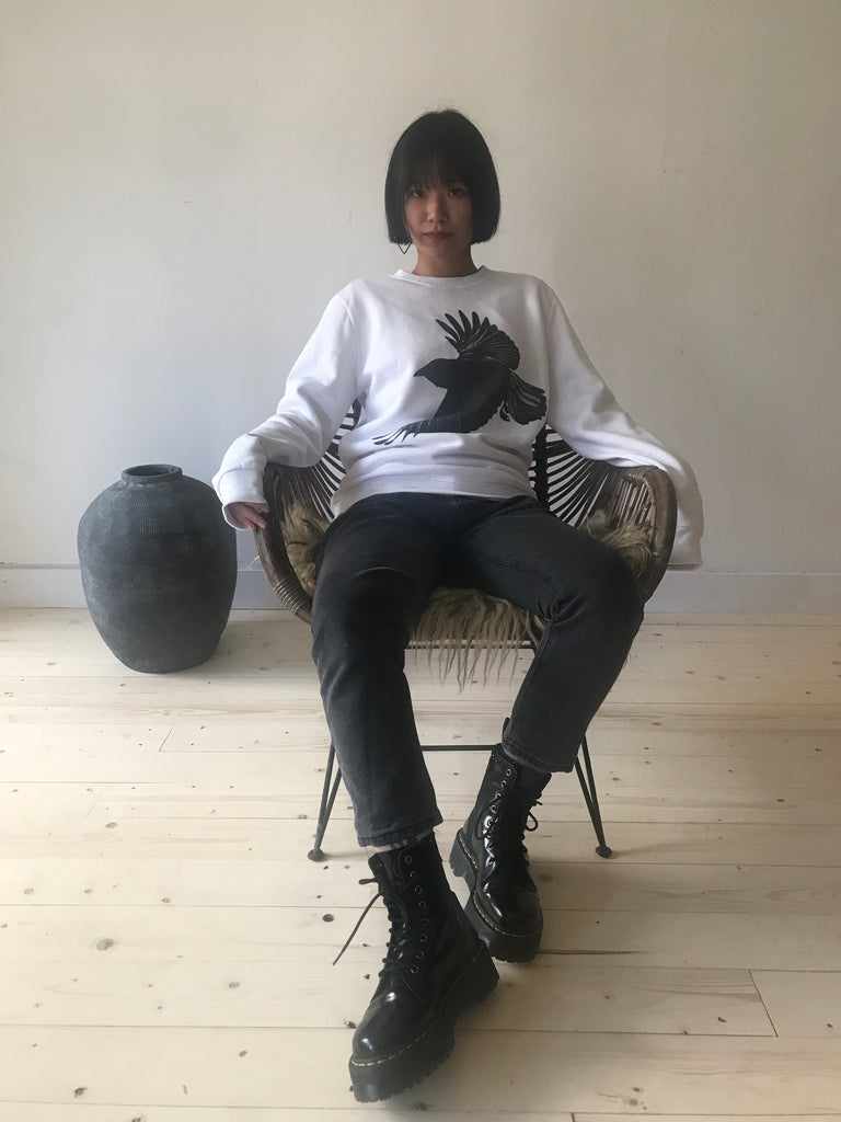 Window Dressing The Soul Crow White Sweater