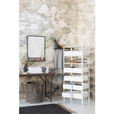 Wall mirror with mini shelf black