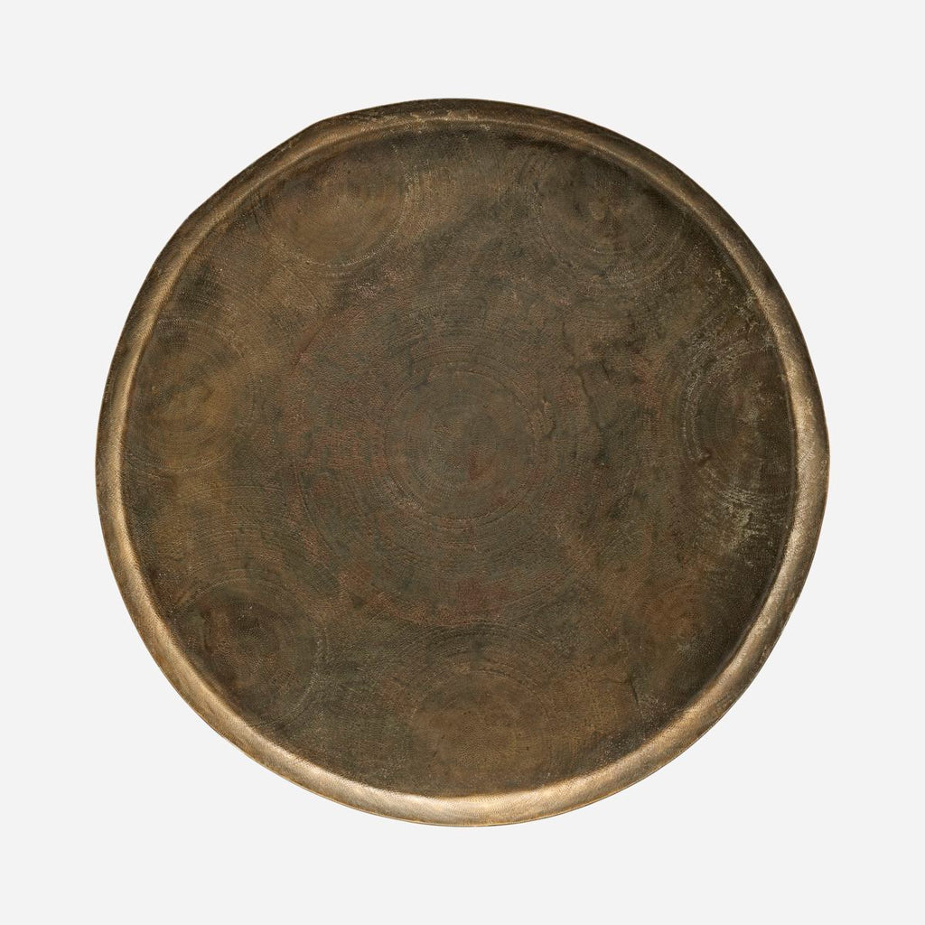 X Large Tray, Jhansi, Antique brass finish dia 80cm