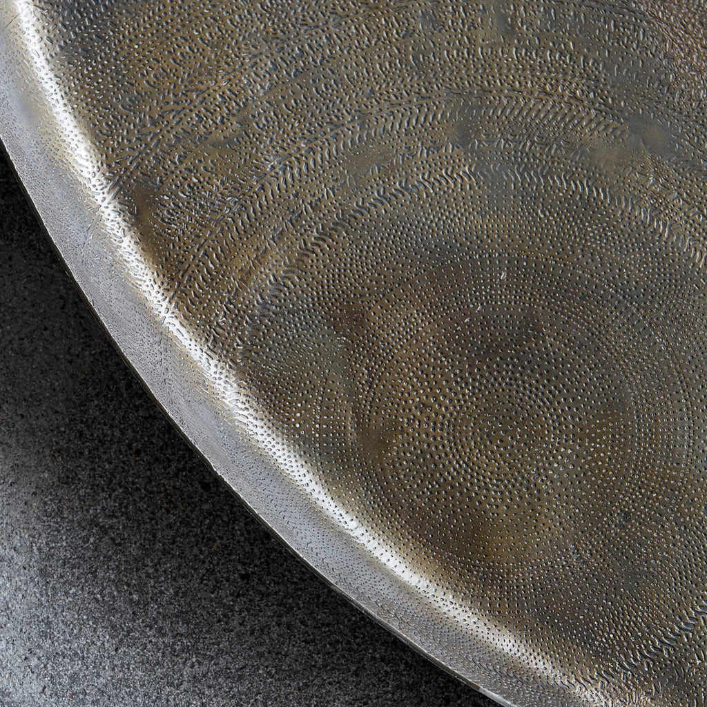 X Large Tray, Jhansi, Antique brass finish dia 80cm