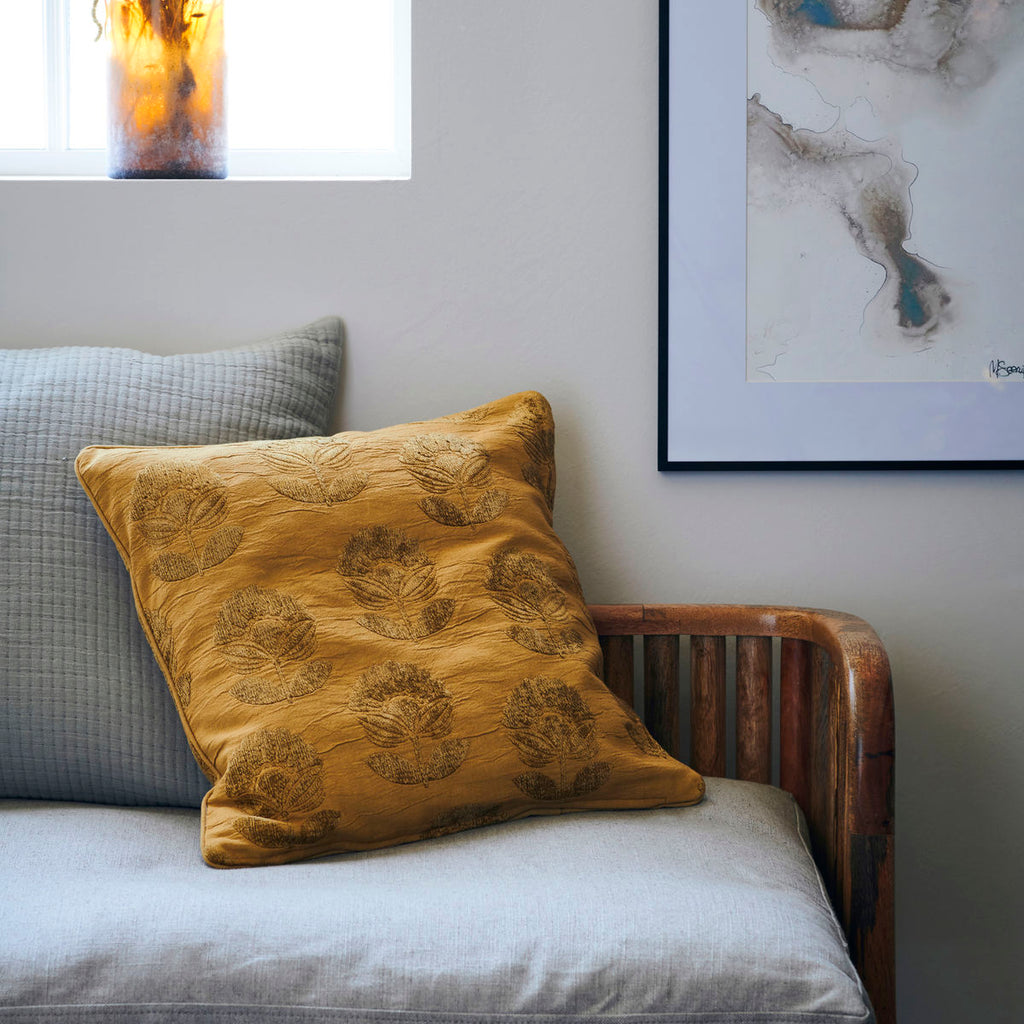 Cushion cover, Velv, Mustard