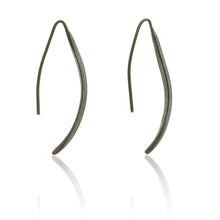 CollardManson 925 Silver Curved Drop Earrings- Oxidised