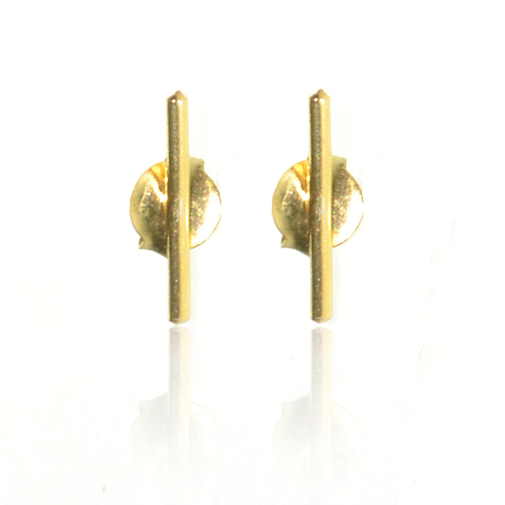 Gold plated 925 Silver Bar Earrings