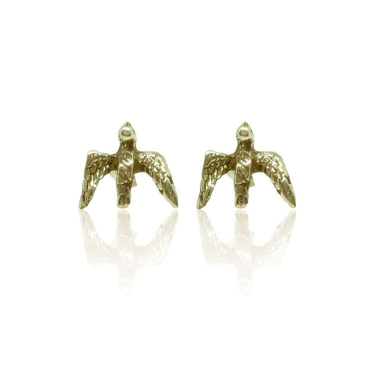CollardManson 925 silver swallow studs-gold plated