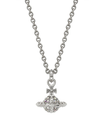 Vivienne Westwood Mayfair Small Orb Pendant -  Rhodium / Crystal