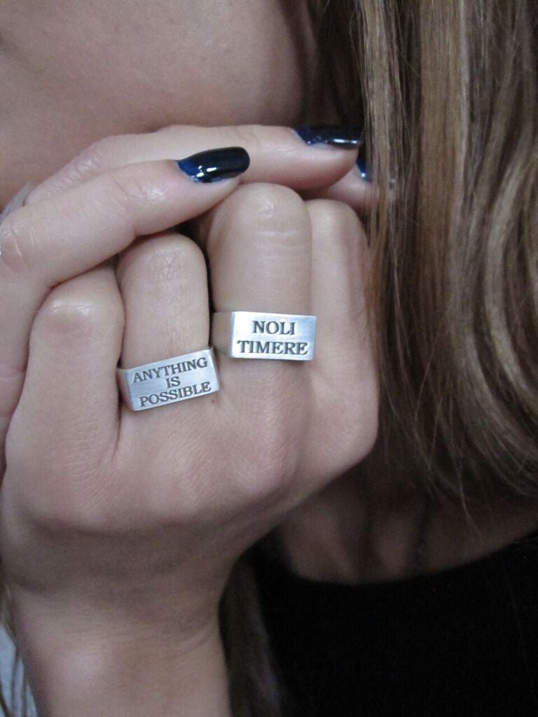 WDTS 925 Silver Flat Front Ring- ANYTHING IS POSSIBLE