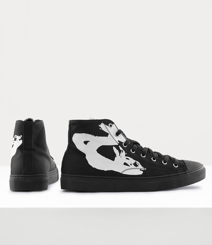 Vivienne Westwood PLIMSOLL HIGH TOP - WHITE ON BLACK