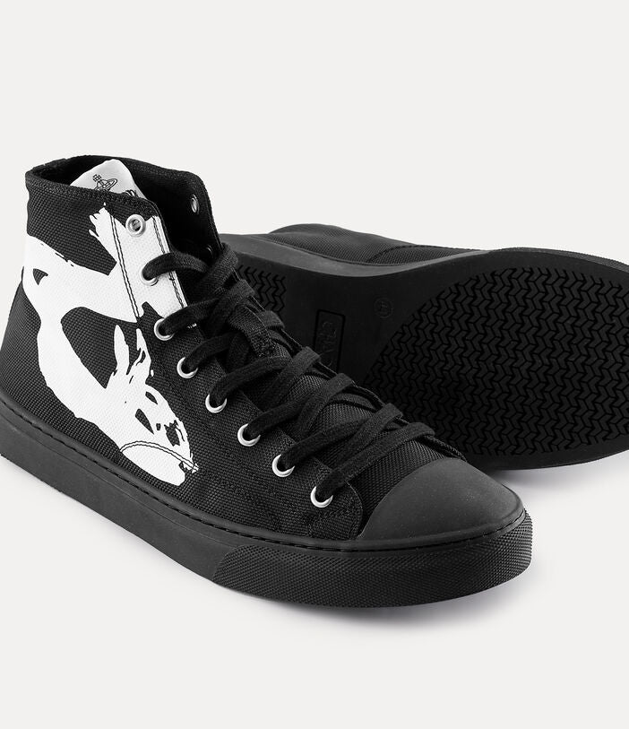 Vivienne Westwood PLIMSOLL HIGH TOP - WHITE ON BLACK