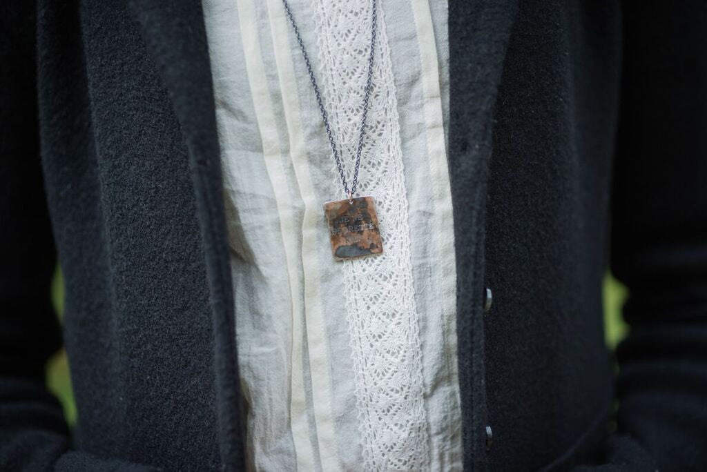 WDTS Silver - Hand Hammered Necklace - ANYTHING IS POSSIBLE - Mixed Finish