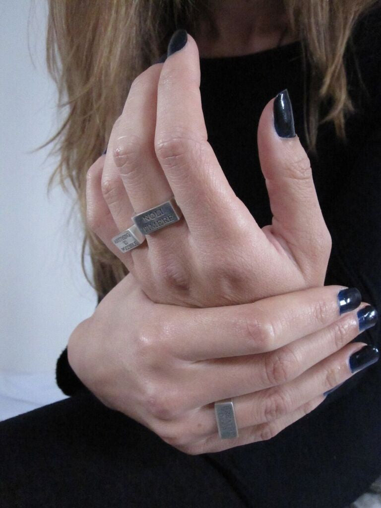 WDTS 925 Silver Flat Front Ring- BREATHE DEEP