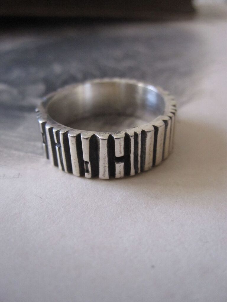 925 Silver Bark textured finish ring