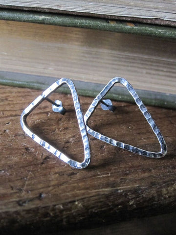 925 Silver Triangle Earrings