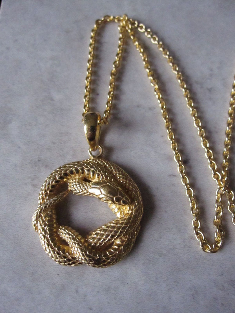 925 Silver Snake necklace - Gold