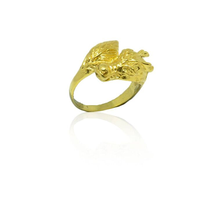 CollardManson 925 Gold Plated Silver Dragon Ring