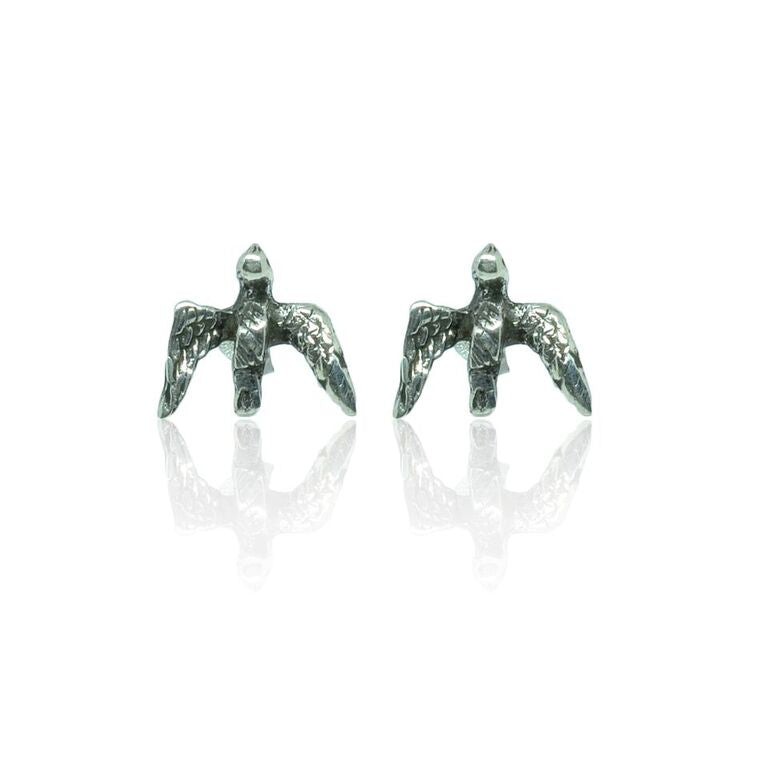 CollardManson 925 silver swallow studs-oxidised