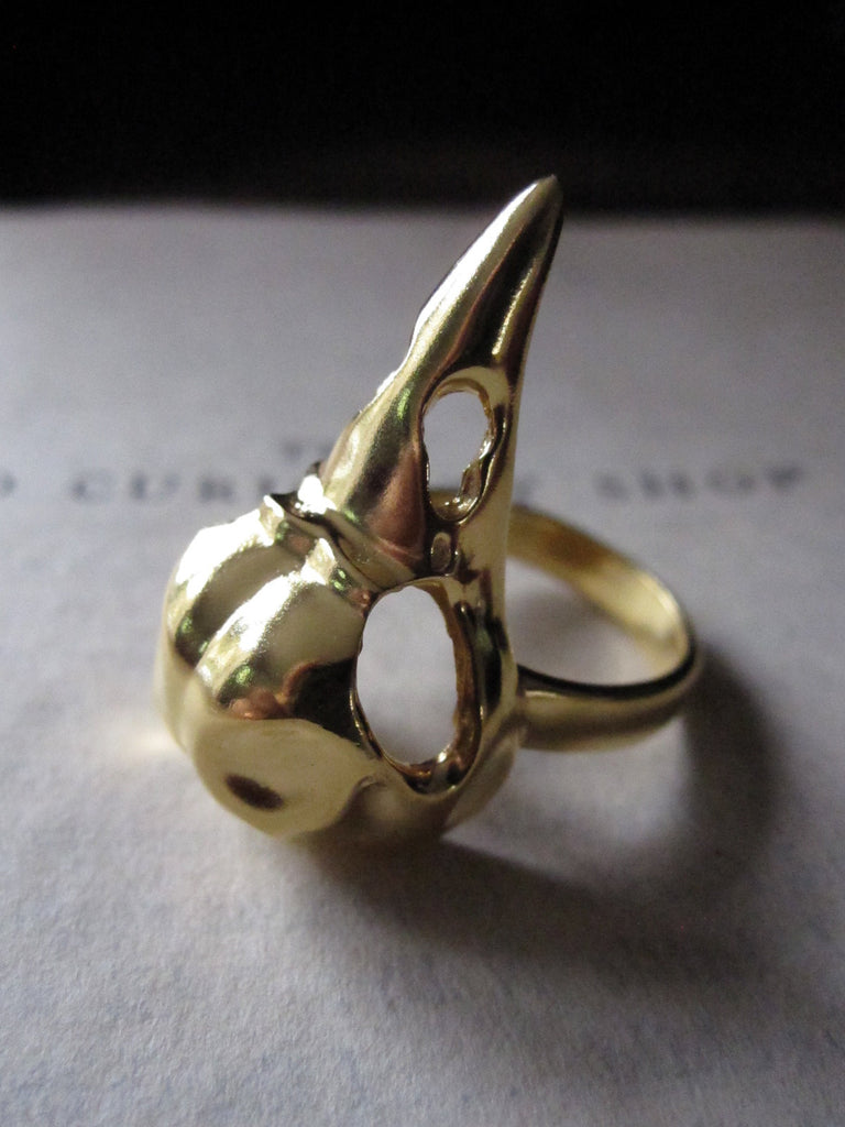 WDTS 925 Silver Bird Skull Ring- gold