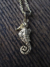 925 Silver Seahorse Necklace - gold plated