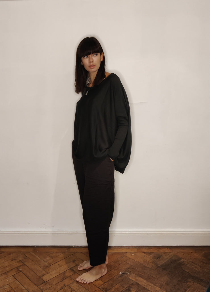 WDTS -Layla fine knit sweater - Black/blue