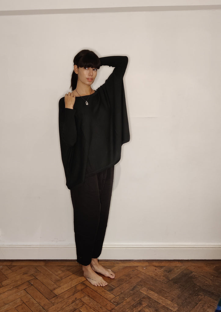 WDTS -Layla fine knit sweater - Black/blue