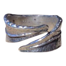 CollardManson 925 silver wrapped leaf ring
