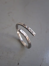 925 Silver hammered twist ring