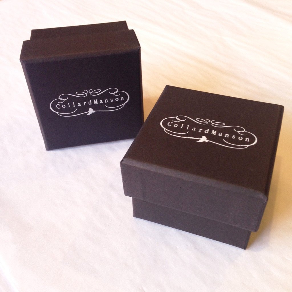 CollardManson 925 Silver Black Onyx Brushed Studs