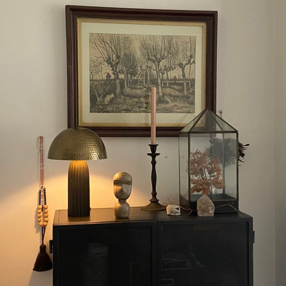 Vega lamp Medium  - Antique brass finish Iron and antique black finish aluminium