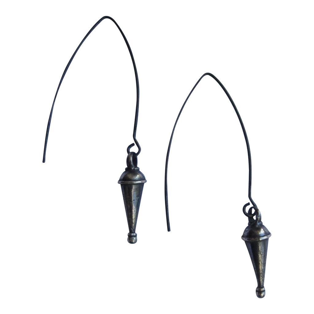 925 oxidised silver Shanku earrings